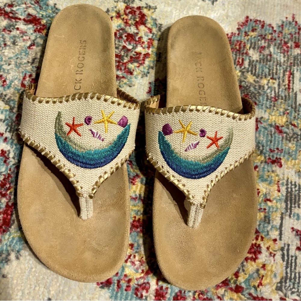 Jack Rogers embroidered sandals